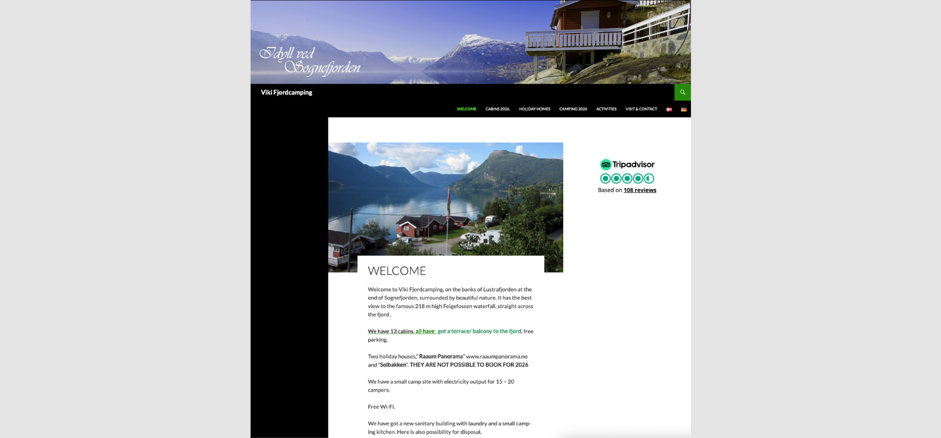 Old website for VIki Fjordcabins